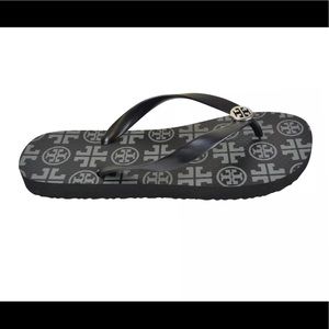 TORY BURCH T Logo Black Flip Flop. Size 7